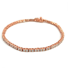 PurpleLuck Lisa Rose Gold Tennis Bracelet. Sterling Silver Sleek and elegant bracelet for women and girls