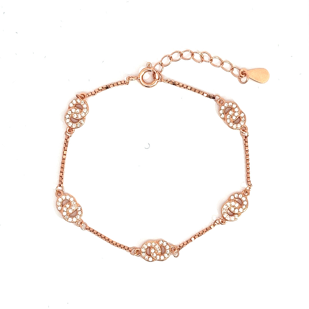 Purpleluck Grace 925 Silver Bracelet- Daily wear simple rose gold bracelet for girls and women