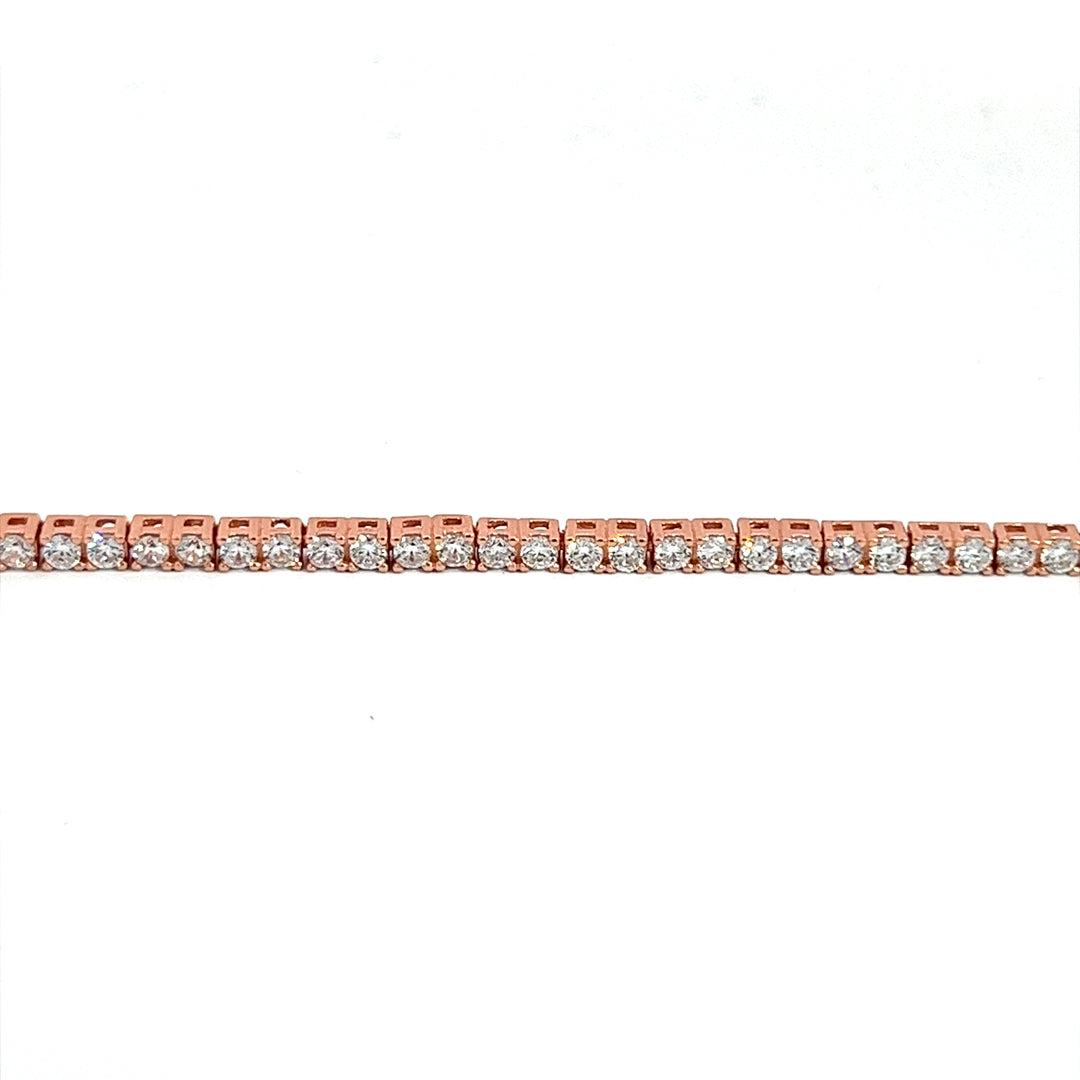 PurpleLuck Lisa Rose Gold Tennis Bracelet. Sterling Silver Sleek and elegant bracelet for women and girls