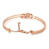 Purpleluck Silver 925 Silver Dual Entangle Bracelet in rose gold plating for girls and women. Sterling Silver bracelet for Romantic gift