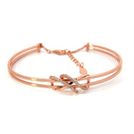 Purpleluck Silver 925 Silver Dual Entangle Bracelet in rose gold plating for girls and women. Sterling Silver bracelet for Romantic gift