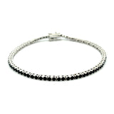 PurpleLuck Ariana Silver Black Tennis Bracelet, black stone elegant and dainty bracelet for girls