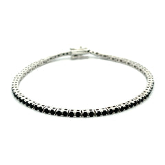 PurpleLuck Ariana Silver Black Tennis Bracelet, black stone elegant and dainty bracelet for girls