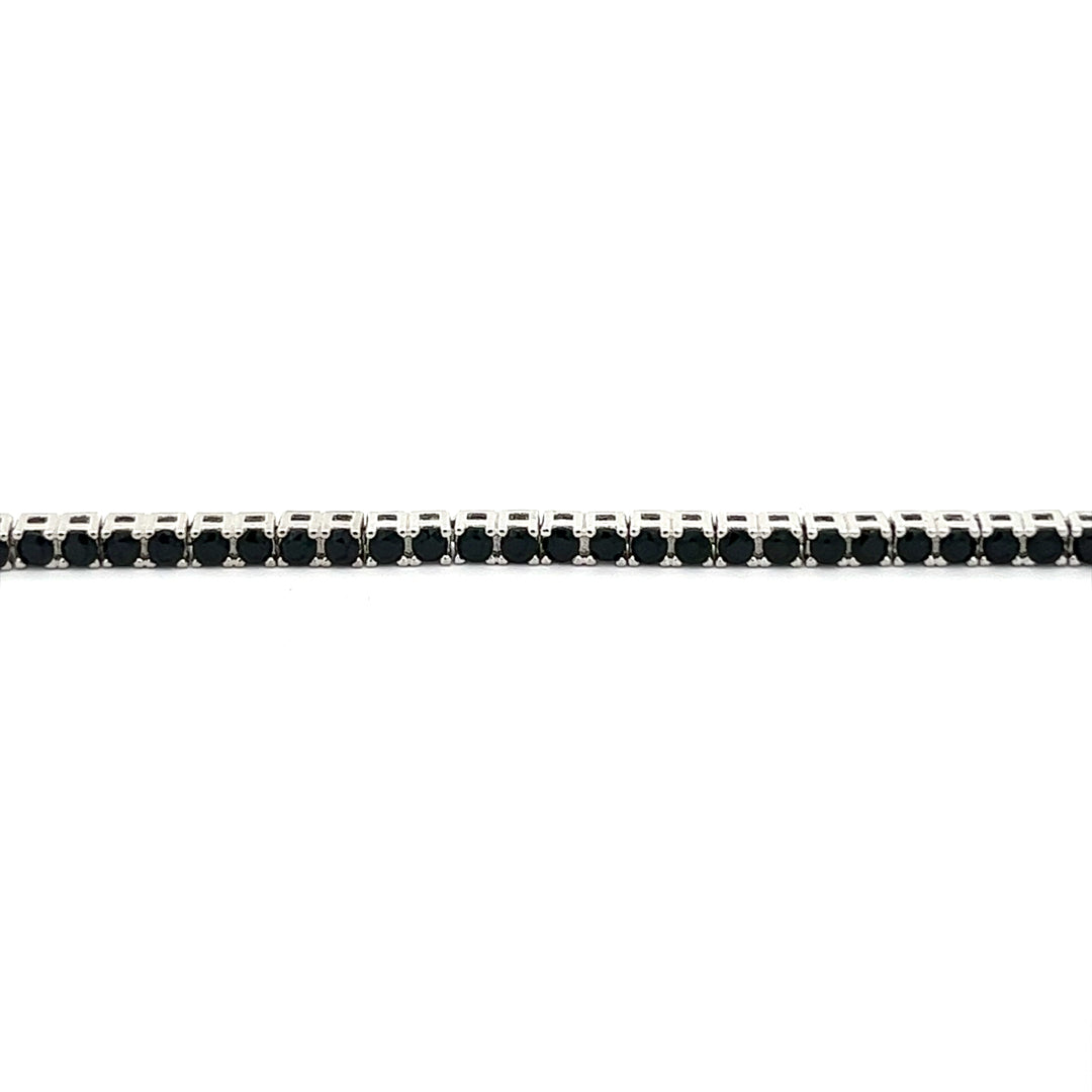 PurpleLuck Ariana Silver Black Tennis Bracelet, black stone elegant and dainty bracelet for girls