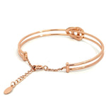  Purpleluck knot 925 Silver Bracelet, Delicate rose gold plated bracelet for gifting for girlfriend