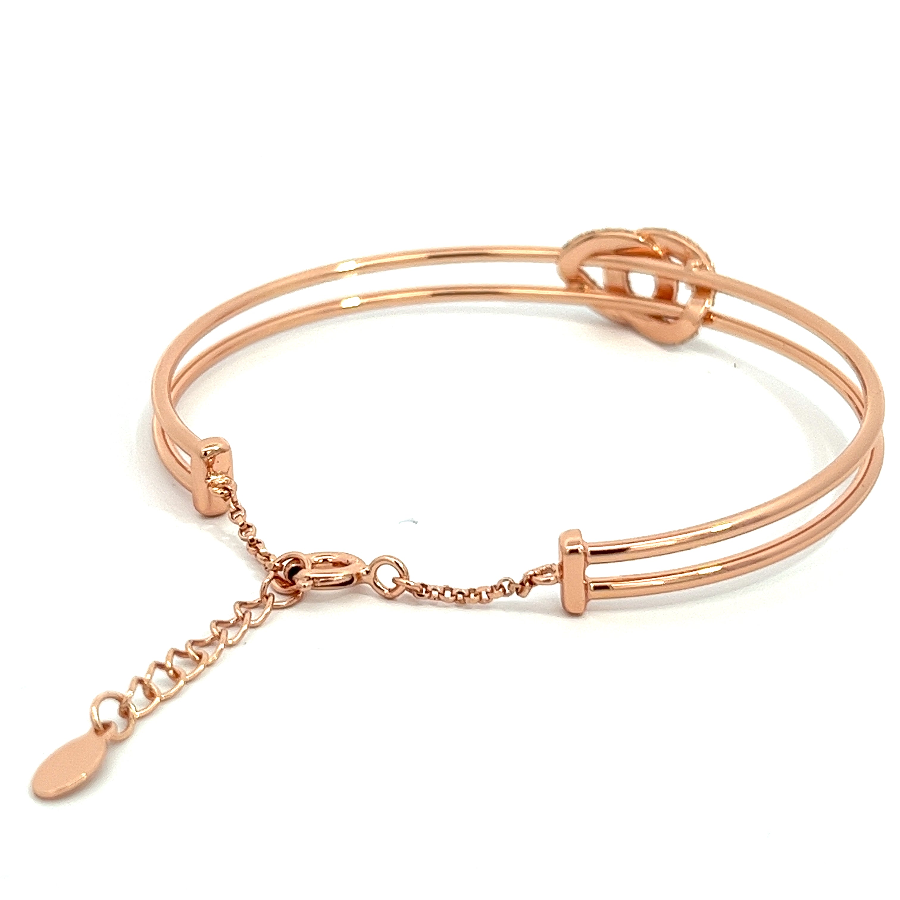  Purpleluck knot 925 Silver Bracelet, Delicate rose gold plated bracelet for gifting for girlfriend