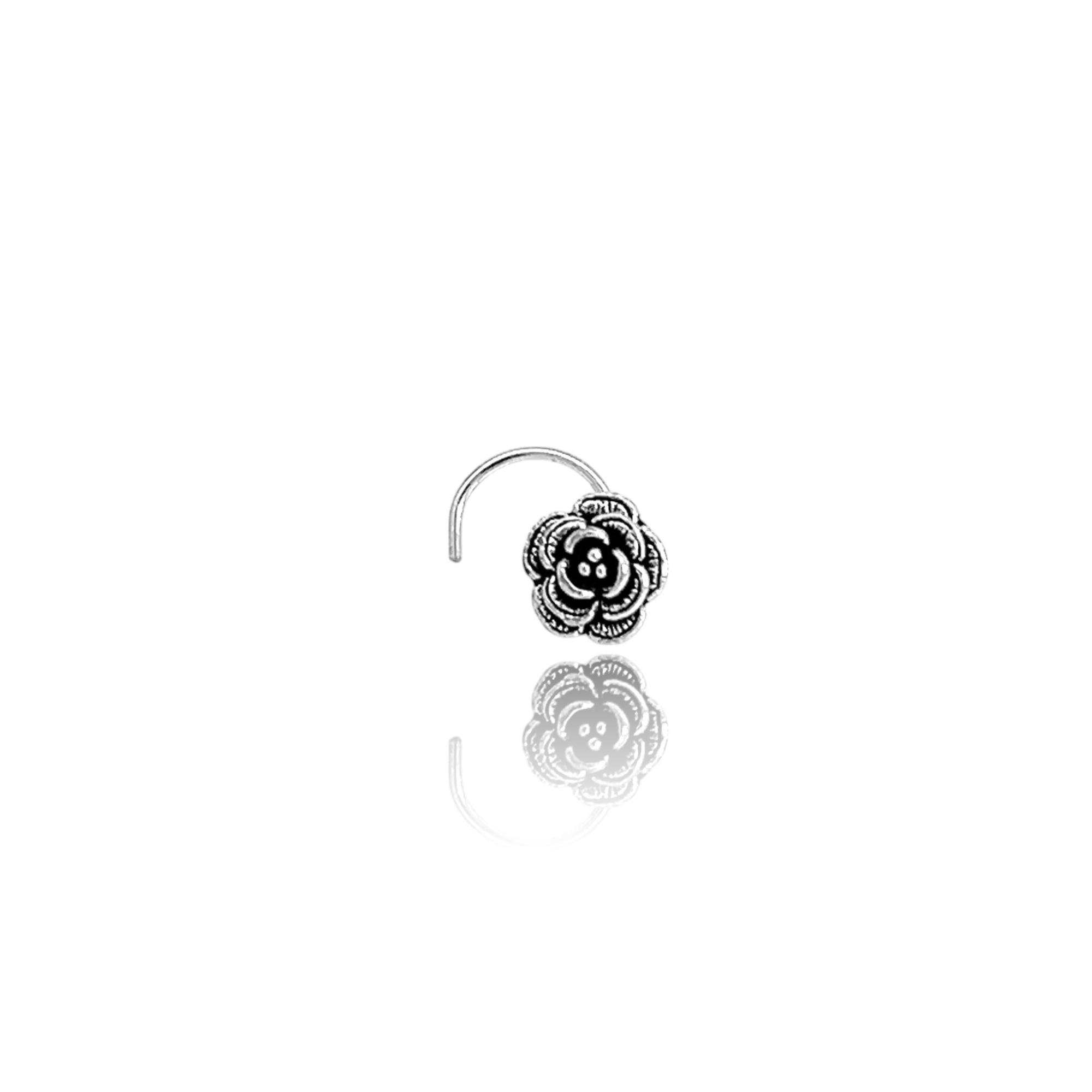 Purpleluck Madhuri Oxidized Silver Nose Pin trendy traditional Indian jewellery