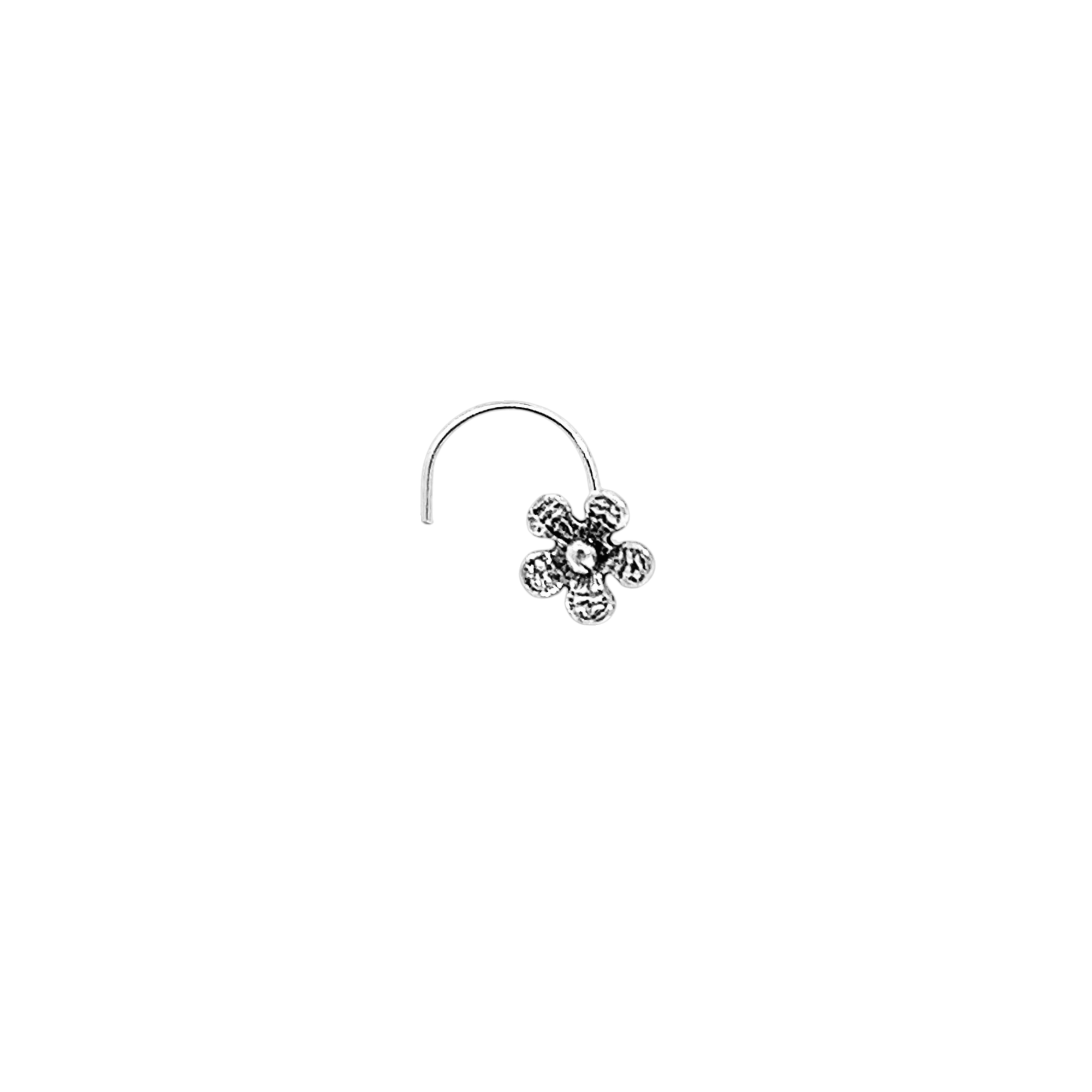 Purpleluck Mahima Oxidized Silver Nose Pin trendy traditional indain jewellery