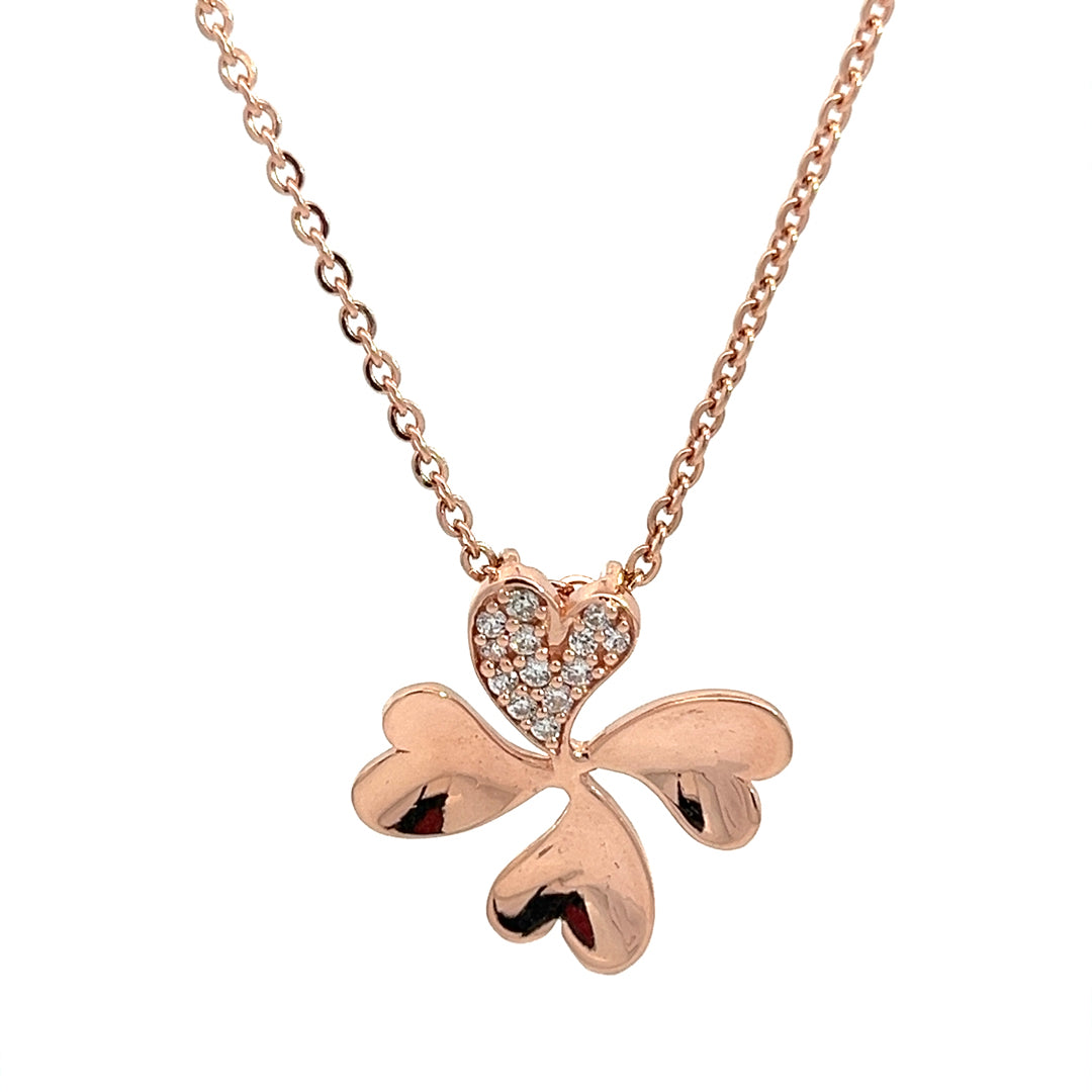 Purpleluck Malika Rose Gold Necklace. Sterling Silver pendant with adjustable chain. Elegant party wear necklace