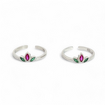 Purpleluck Mandanna Silver Toe Rings. Sterling Silver Traditional wear for women, perfect for daily wear