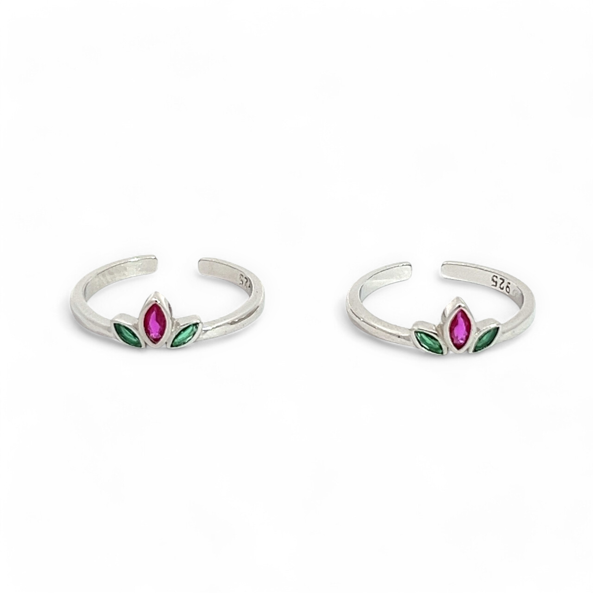 Purpleluck Mandanna Silver Toe Rings. Sterling Silver Traditional wear for women, perfect for daily wear