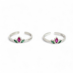 Purpleluck Mandanna Silver Toe Rings. Sterling Silver Traditional wear for women, perfect for daily wear