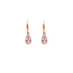 PurpleLuck Margot Rose Gold Drop Earrings. Sterling Silver, Elegant and Dainty Earrings for Women and Girls