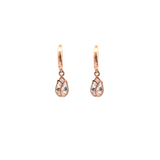 PurpleLuck Margot Rose Gold Drop Earrings. Sterling Silver, Elegant and Dainty Earrings for Women and Girls