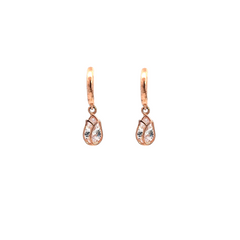 PurpleLuck Margot Rose Gold Drop Earrings. Sterling Silver, Elegant and Dainty Earrings for Women and Girls