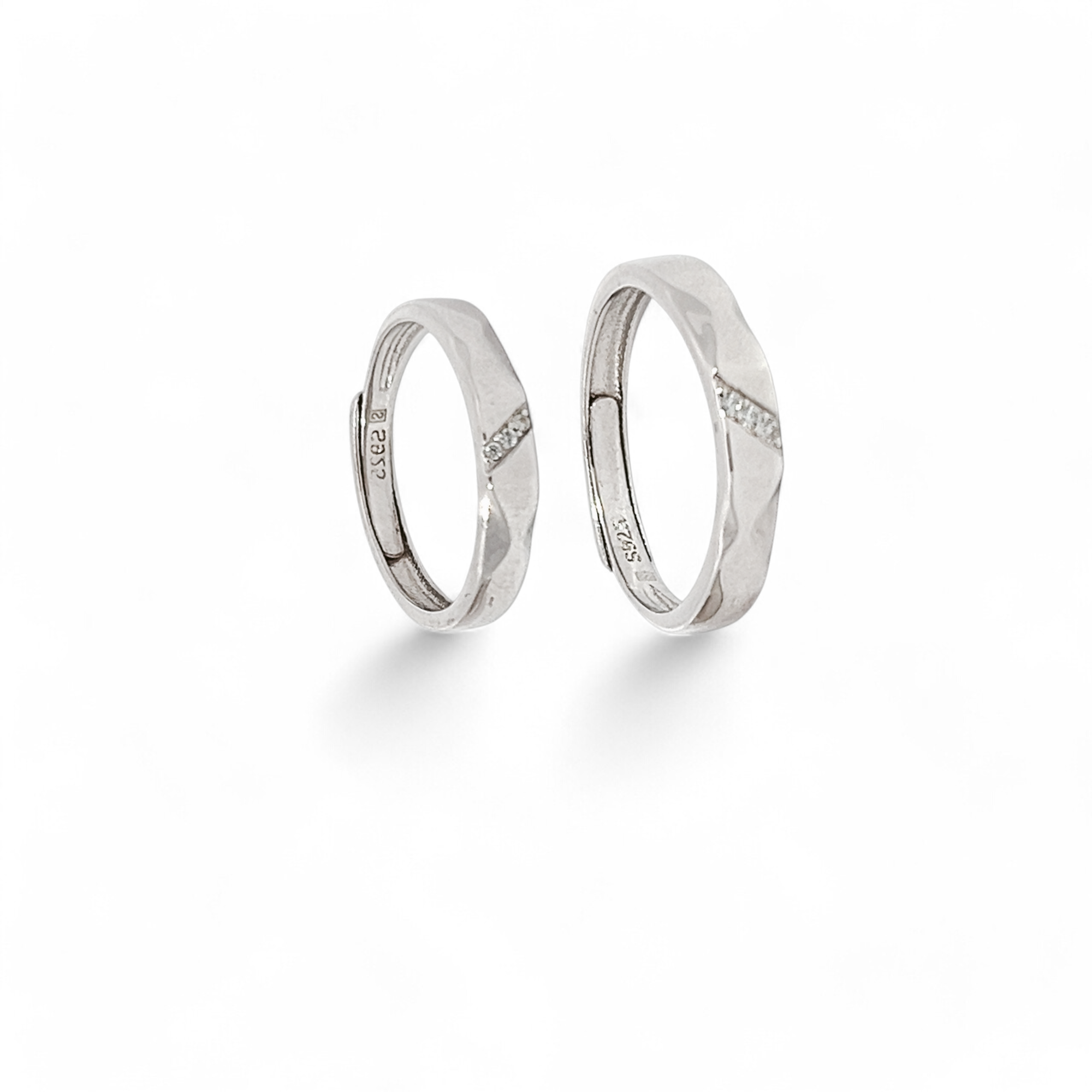 PurpleLuck Marilyn 925 Silver Couple Ring  Adjustable modern and elegant ring for Him and Her. Perfect Romantic gift