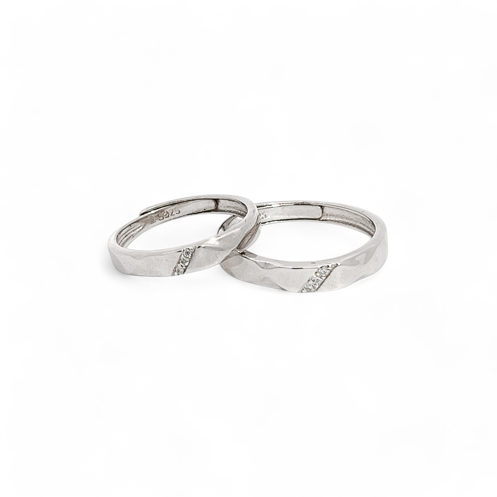 PurpleLuck Marilyn 925 Silver Couple Ring  Adjustable modern and elegant ring for Him and Her. Perfect Romantic gift