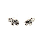 PurpleLuck Elephant Charm Oxidized Silver Earrings for Women, festive wear. Indian traditional studs