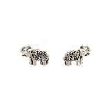 PurpleLuck Elephant Charm Oxidized Silver Earrings for Women, festive wear. Indian traditional studs