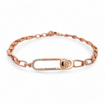 Purpleluck Minissha 925 Silver Bracelet in Rose Gold Plating. Elegant charm bracelet for Women and girls. Ideal Gift for girlfriend.