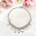 Purpleluck Ileana 925 Silver Charm Bracelet. Sterling Silver festive wear for women and girls. Gift for sister, wife and girlfriend