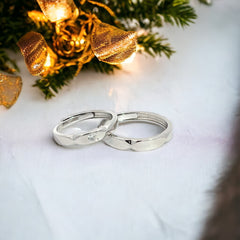 Purpleluck- Minimal Silver Couple Rings