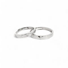 Purpleluck- Minimal Silver Couple Rings