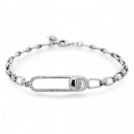 Purpleluck Minissha 925 Silver Bracelet in dainty design. Elegant charm bracelet for Women and girls. Ideal Gift for girlfriend.