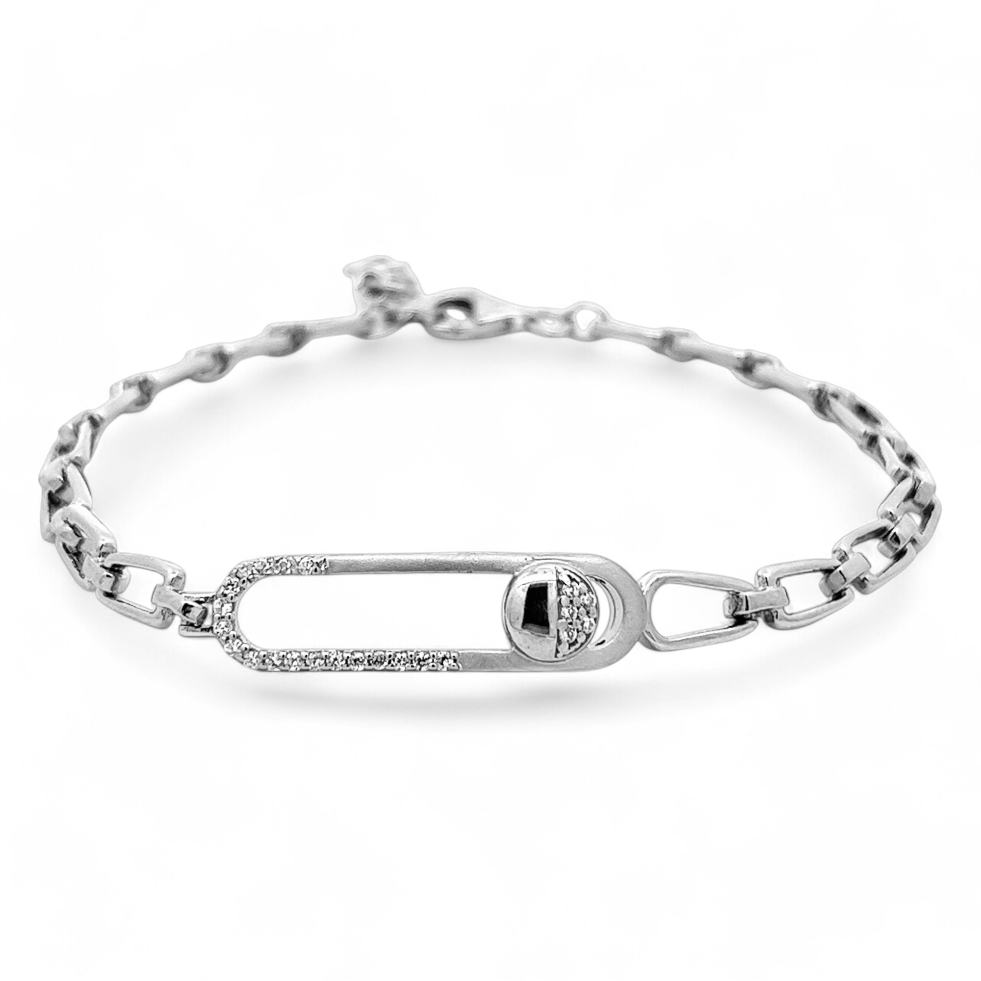 Purpleluck Minissha 925 Silver Bracelet in dainty design. Elegant charm bracelet for Women and girls. Ideal Gift for girlfriend.