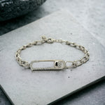 Purpleluck Minissha 925 Silver Bracelet in dainty design. Elegant charm bracelet for Women and girls. Ideal Gift for girlfriend.