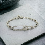 Purpleluck Minissha 925 Silver Bracelet in dainty design. Elegant charm bracelet for Women and girls. Ideal Gift for girlfriend.