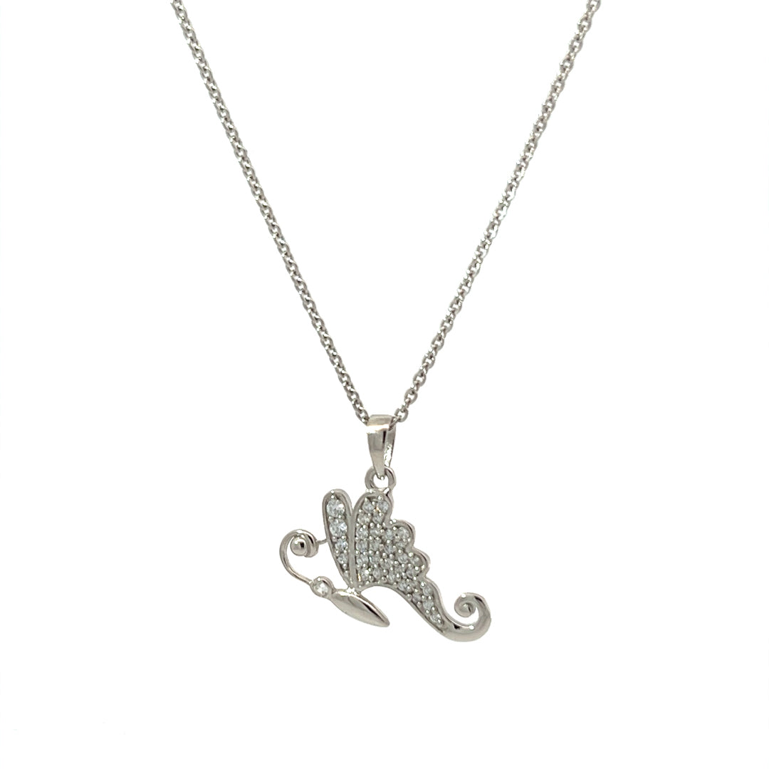 PurpleLuck Monarch 925 Silver Butterfly Pendant for gifting to girlfriend  and wife with adjustable chain