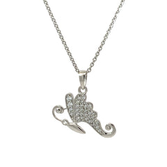 PurpleLuck Monarch 925 Silver Butterfly Pendant for gifting to girlfriend  and wife with adjustable chain