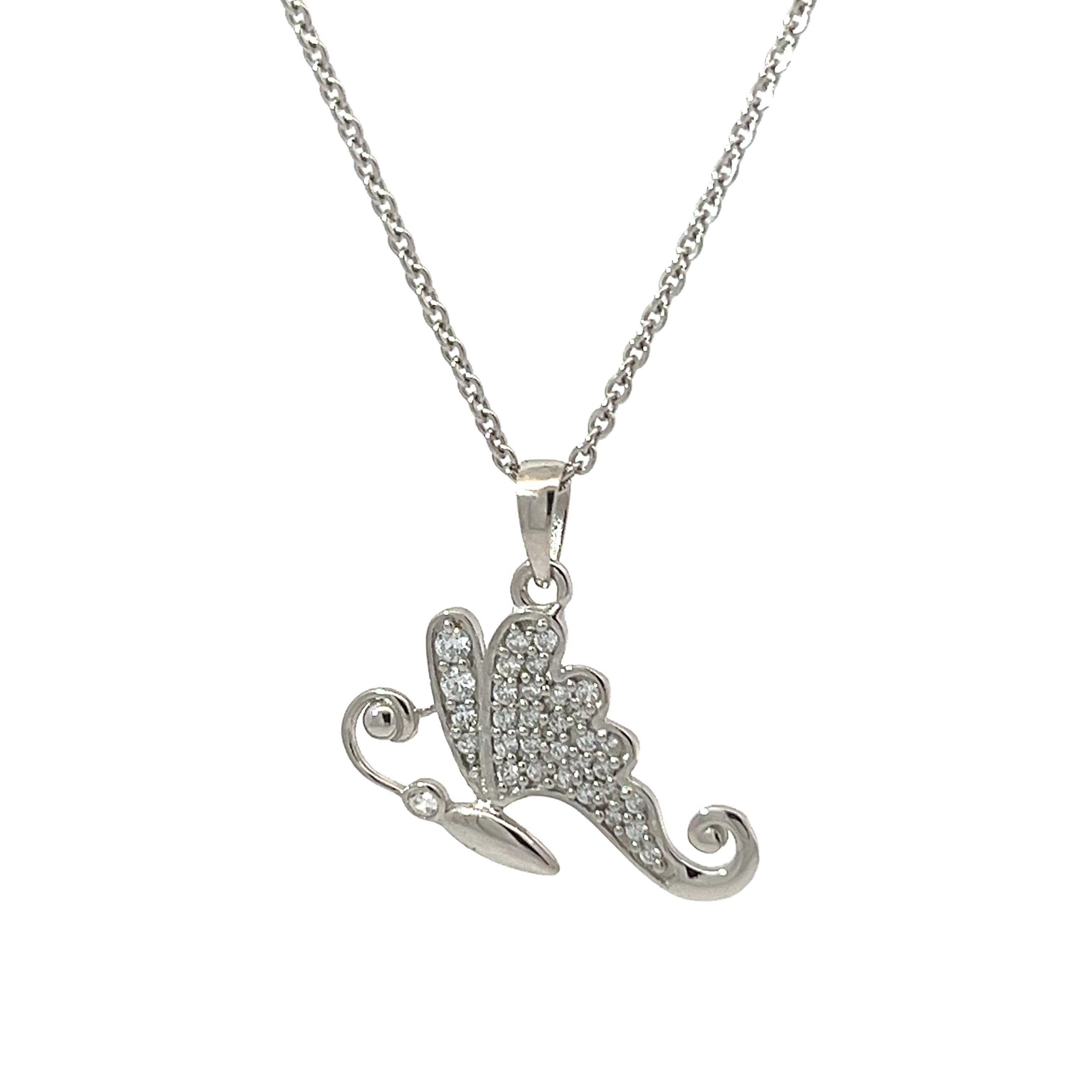 PurpleLuck Monarch 925 Silver Butterfly Pendant for gifting to girlfriend  and wife with adjustable chain