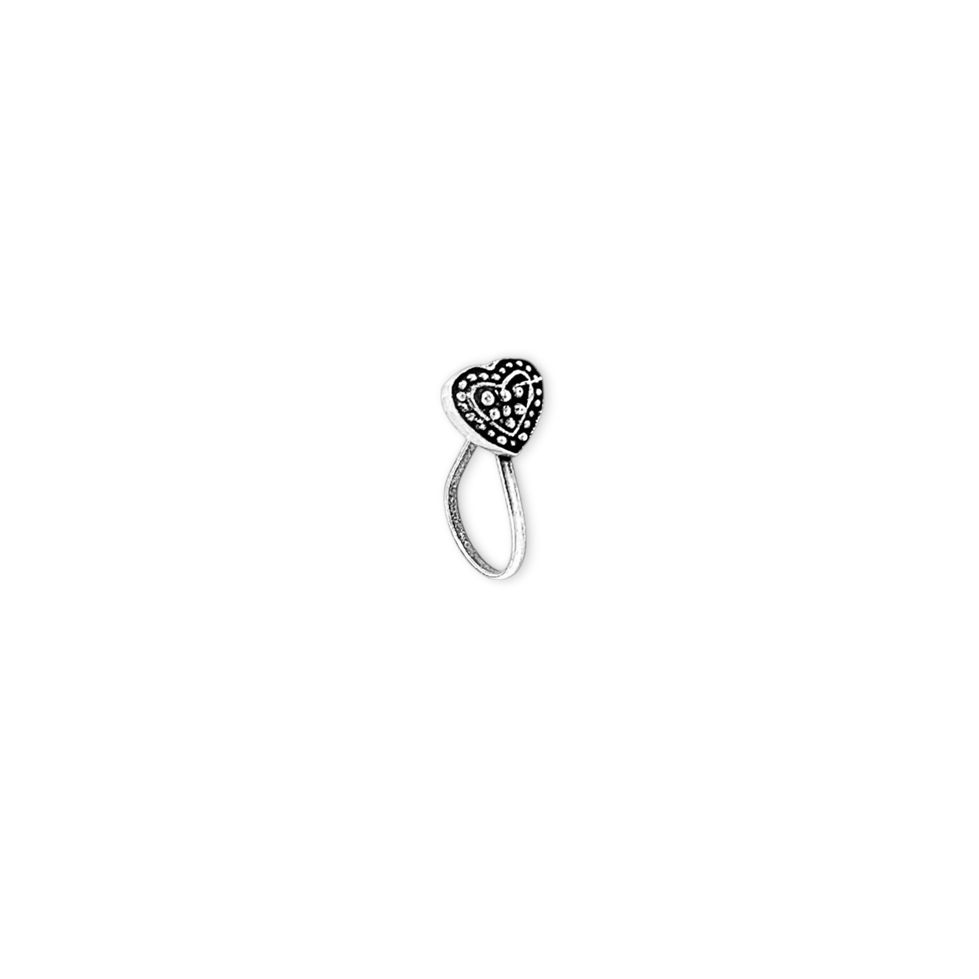 PurpleLuck Nandita Oxidised Silver Nose Pin. Traditional minimal Indian Nose Jewelry