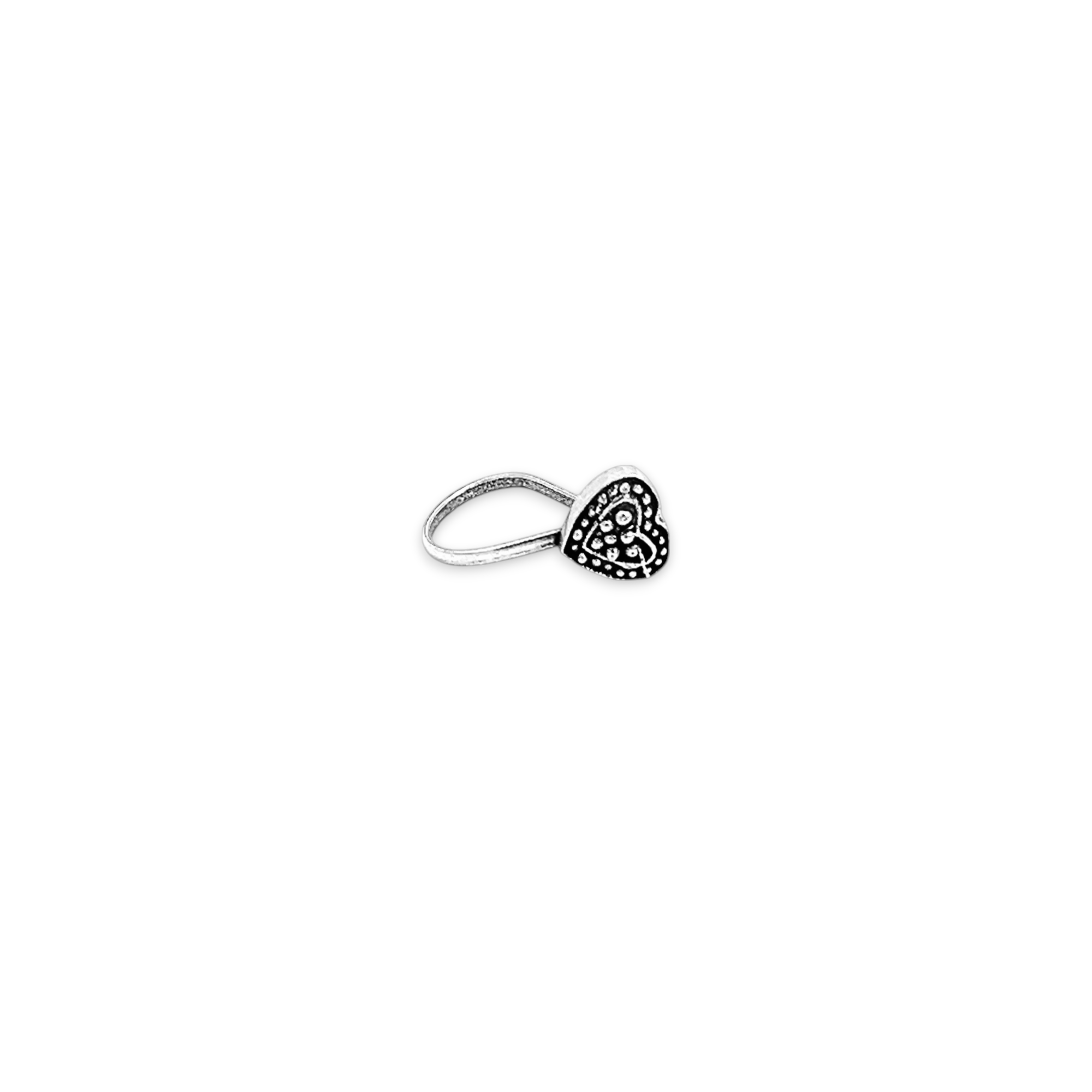 PurpleLuck Alia Oxidized Silver Nose Pin. Traditional minimal Indian Nose Jewelry
