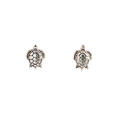 PurpleLuck Naomi Oxidized Sterling Silver Earrings . Tortoise shape cute and charming studs for women and girls 