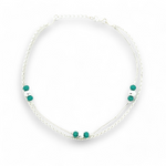 PurpleLuck Nargis 925 Silver Anklet. Double layered bead anklet for daily and festive wear
