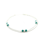 PurpleLuck Nargis 925 Silver Anklet. Double layered bead anklet for daily and festive wear