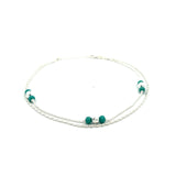 PurpleLuck Nargis 925 Silver Anklet. Double layered bead anklet for daily and festive wear