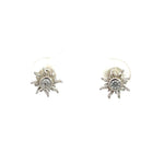PurpleLuck Natalie Silver Earrings. Sun Shaped Zircon Studs for women and girls for daily wear