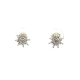 PurpleLuck Natalie Silver Earrings. Sun Shaped Zircon Studs for women and girls for daily wear