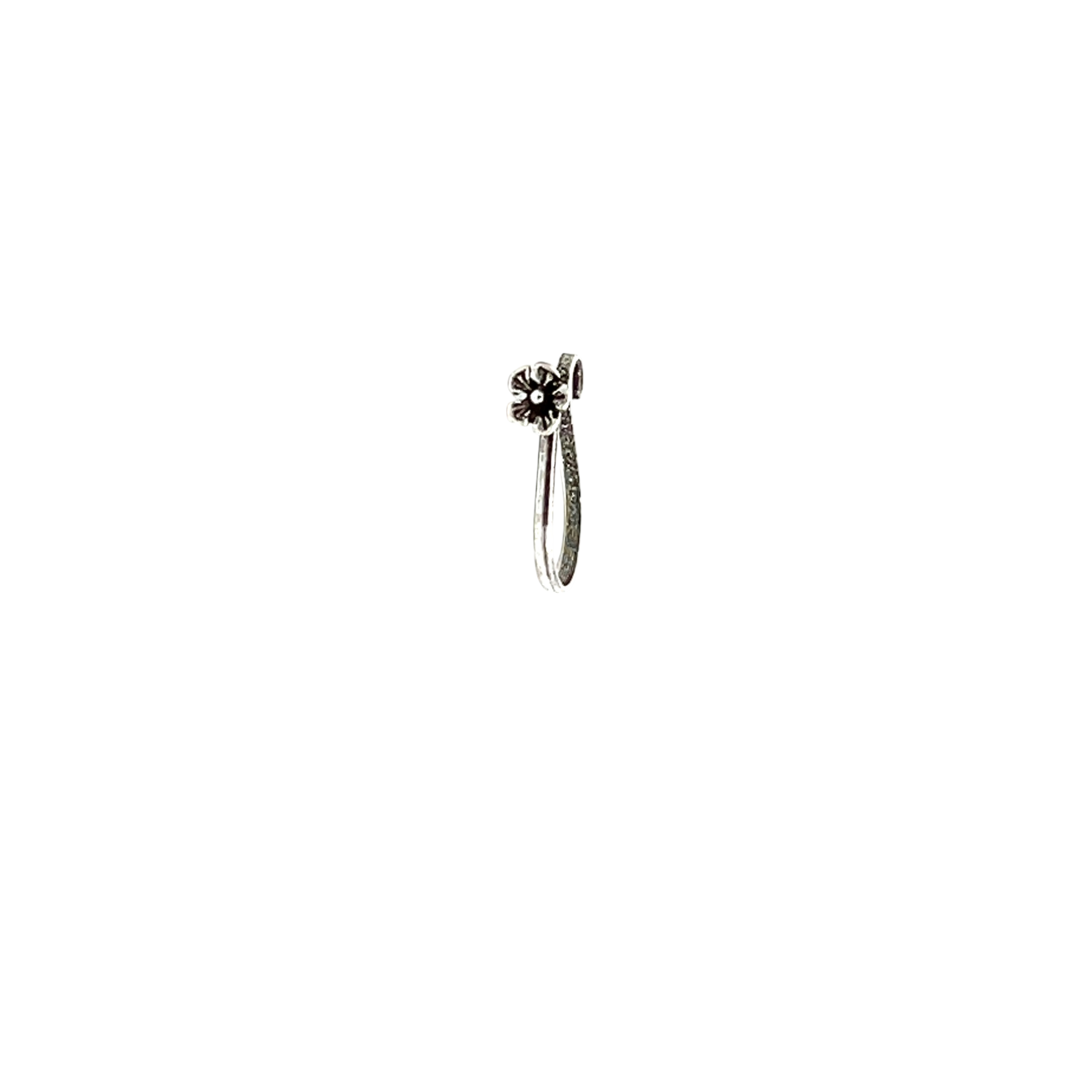 Purpleluck Bloom Oxidized Silver Nose Pin for women, everyday wear