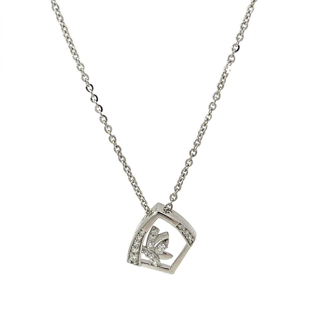 PurpleLuck Olivia 925 Silver Pendant. Simple daily wear modern gift for Women and girls