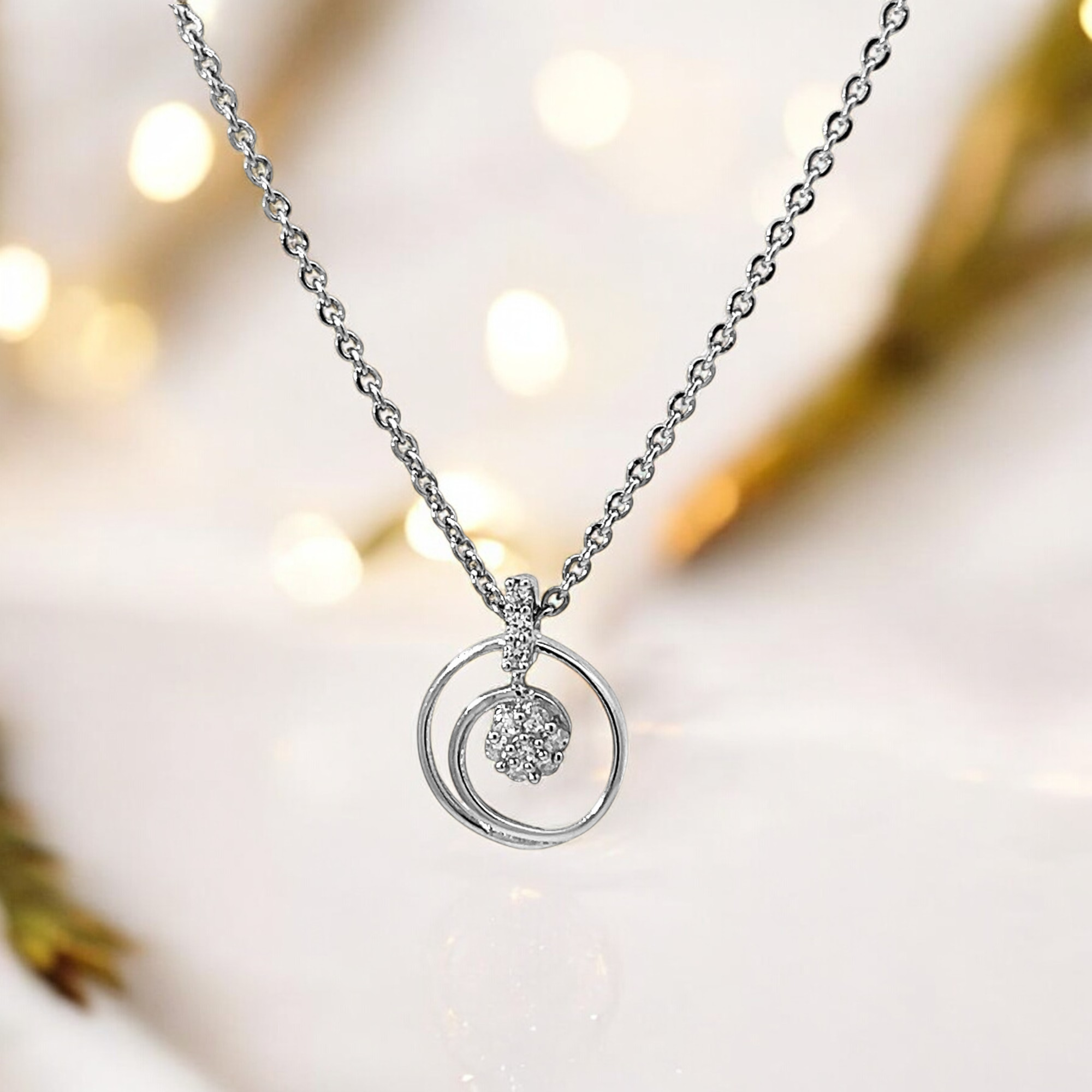 PurpleLuck Circle Of Life 925 Silver Necklace. Minimal daily and office wear pendant. Ideal gift for sister, girlfriend and wife