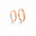 PurpleLuck Paris 925 Silver Couple Rings in Rose Gold and adjustable size