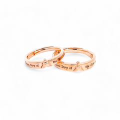 PurpleLuck Paris 925 Silver Couple Rings in Rose Gold and adjustable size