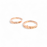 PurpleLuck Paris 925 Silver Couple Rings in Rose Gold and adjustable size