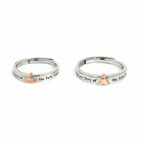 Purpleluck Paris Silver Couple Rings for Valentines Day Gift- Him and Her