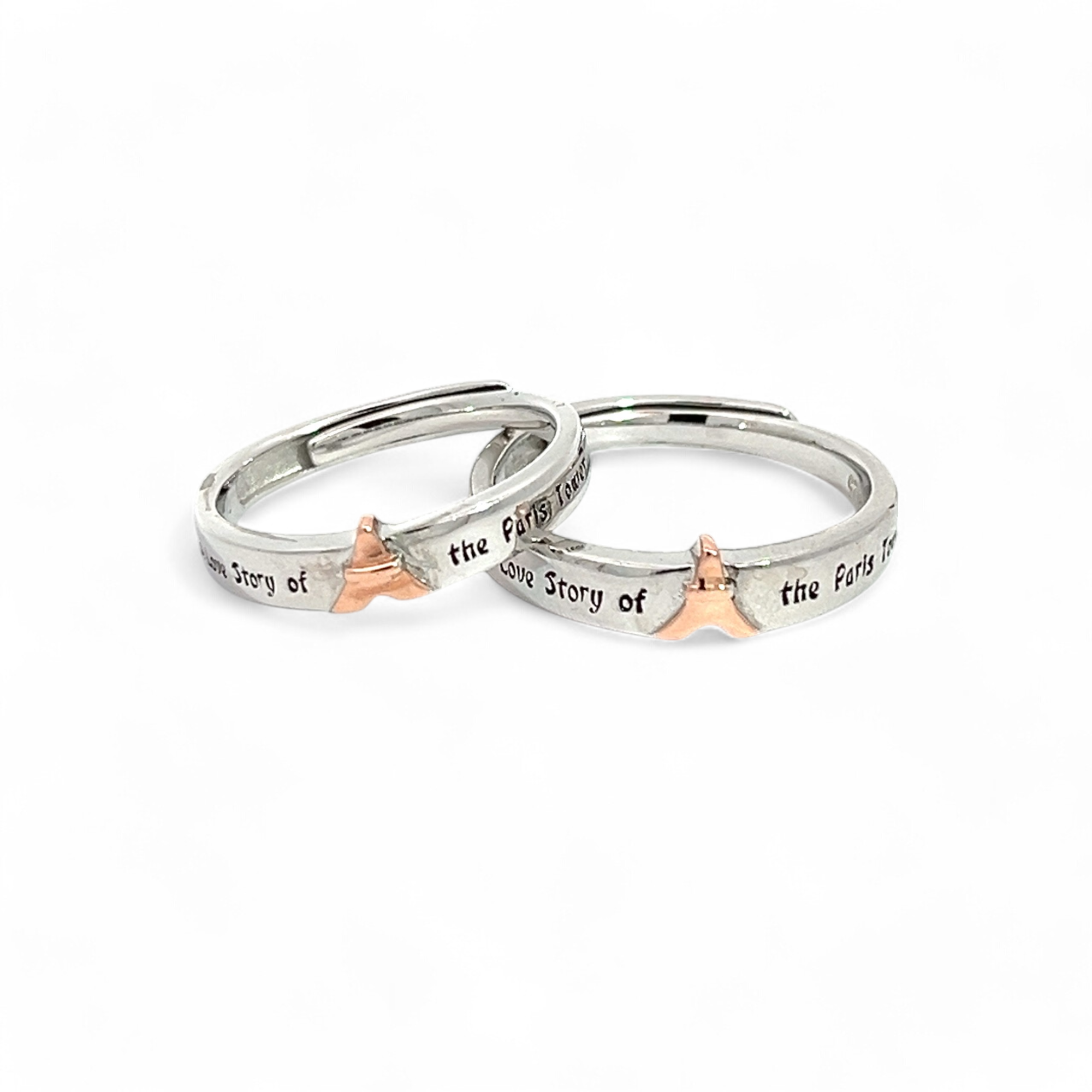 Purpleluck Paris Silver Couple Rings for Valentines Day Gift- Him and Her